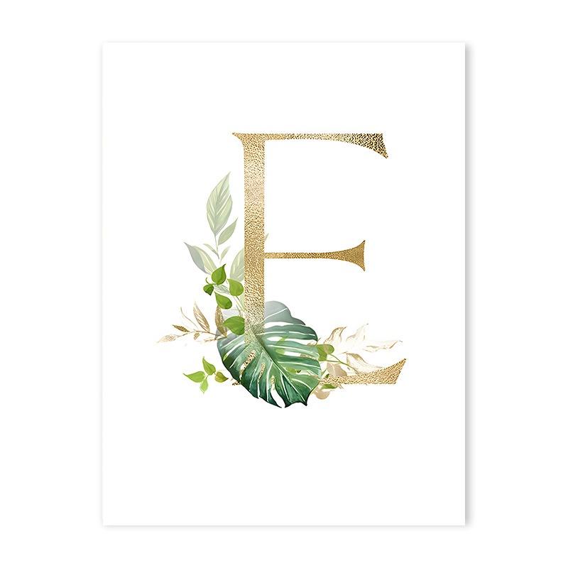 Goldenes Namensposter für Kinder Dschungeltiere Tiger Löwe Babyzimmer Dekorative Leinwandmalerei Kinderzimmerbild für Wandkunst Heimdekoration