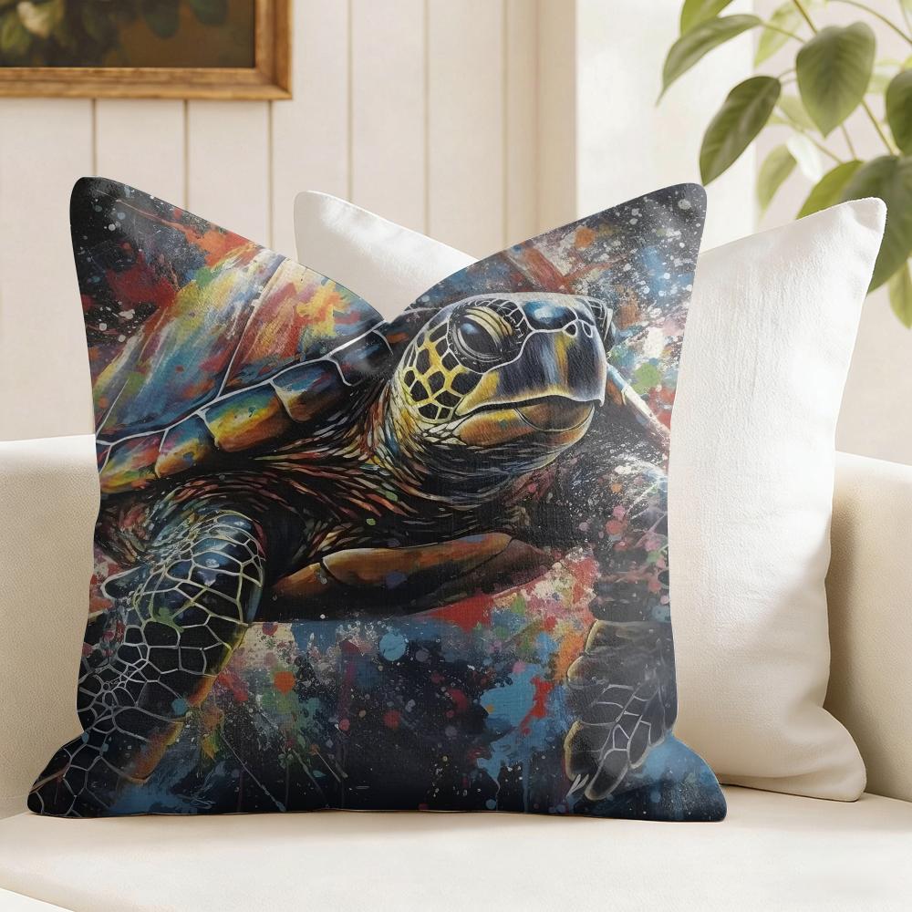 Lion Tiger Animal Cushion Cover Summer Linen Pillow Case Organic Fabric Cushion Cover DoubleSided Print Sofa Home Decor
