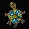 Multi-Color Rhinestone Tortoise Bouquet Party Brooch Pin Dress Scarf Accessory KTJ