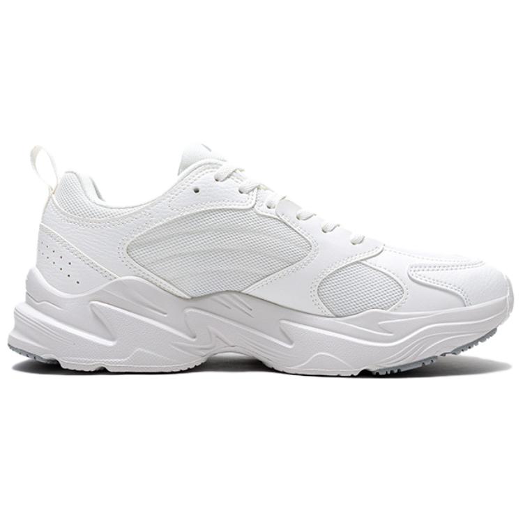 Li Ning Pulse Classic Trendy Versatile Comfortable Shock Absorbing Non-Slip Wear-Resistant Low-Top Dad Shoes Men sneaker Silver White AGCV145-1