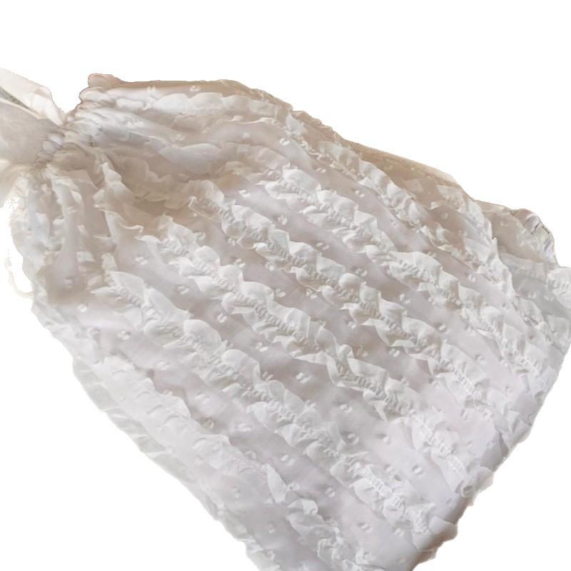 Chiffon, Girlish Style, Drawstring Bag, Large Capacity, Commuter Drawstring Pocket, Student Storage, Adjustable, Shoulder Bag