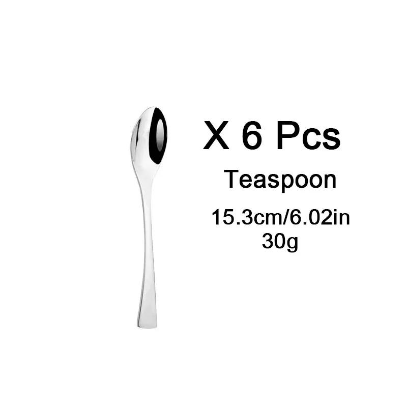 6Pcs Silver Separate Dinnerware Set Knife Fork Spoon Flatware 304 Stainless Steel Tableware Silverware Kitchen Dinner Cutlery