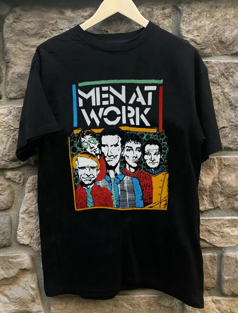 

Men At Work Band Member Unisex Short Sleeve T shirt Tops Tee Full Size S-4XL 4XL