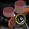 50Pcs 8 Holes Sand Paper 5-Inch Sponge Interface Pad Interface Grinding Pad  for Woodworking