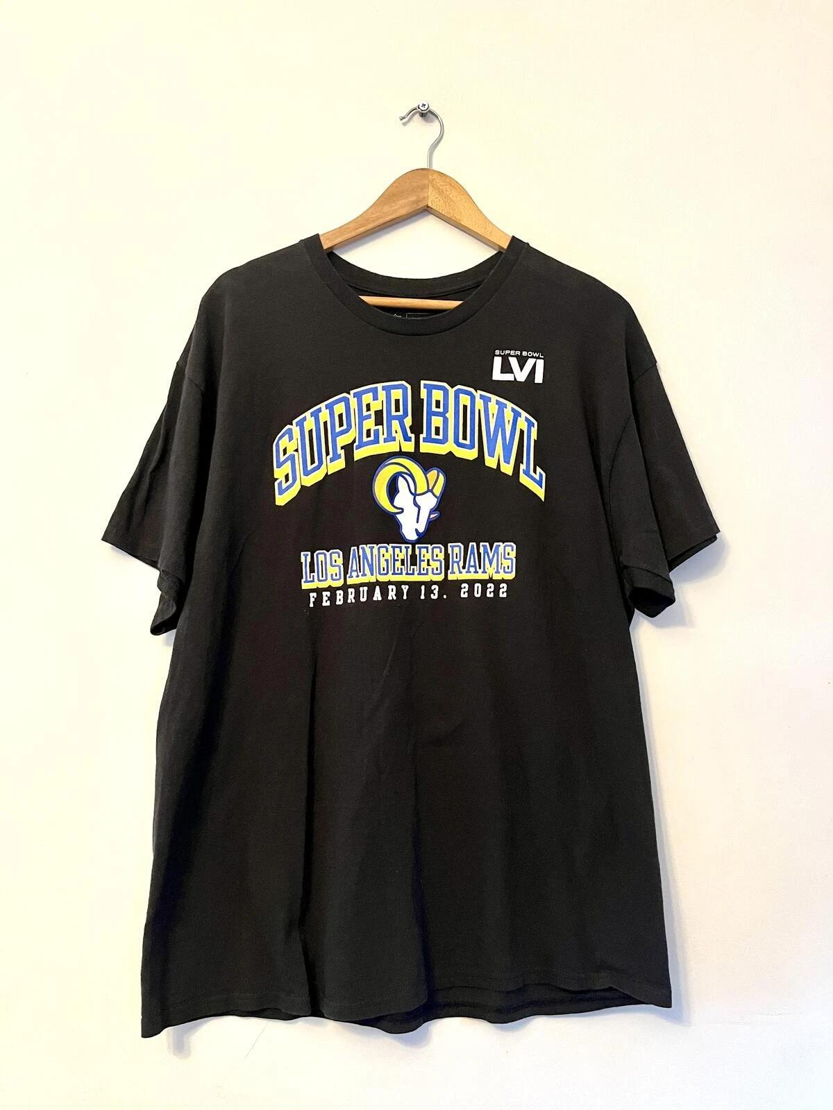 NFL Super Bowl LVI LA Rams T-Shirt XL Black American Football Tee XL