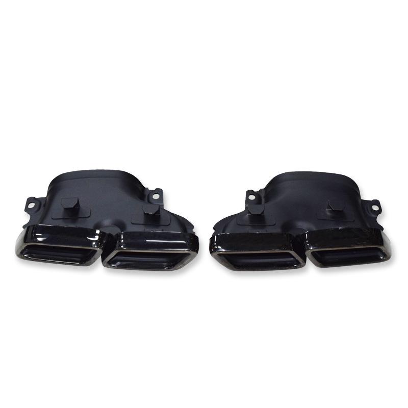 Mercedes-Benz C-Class W205 Quad Black Square Carbon Fiber Exhaust Tip