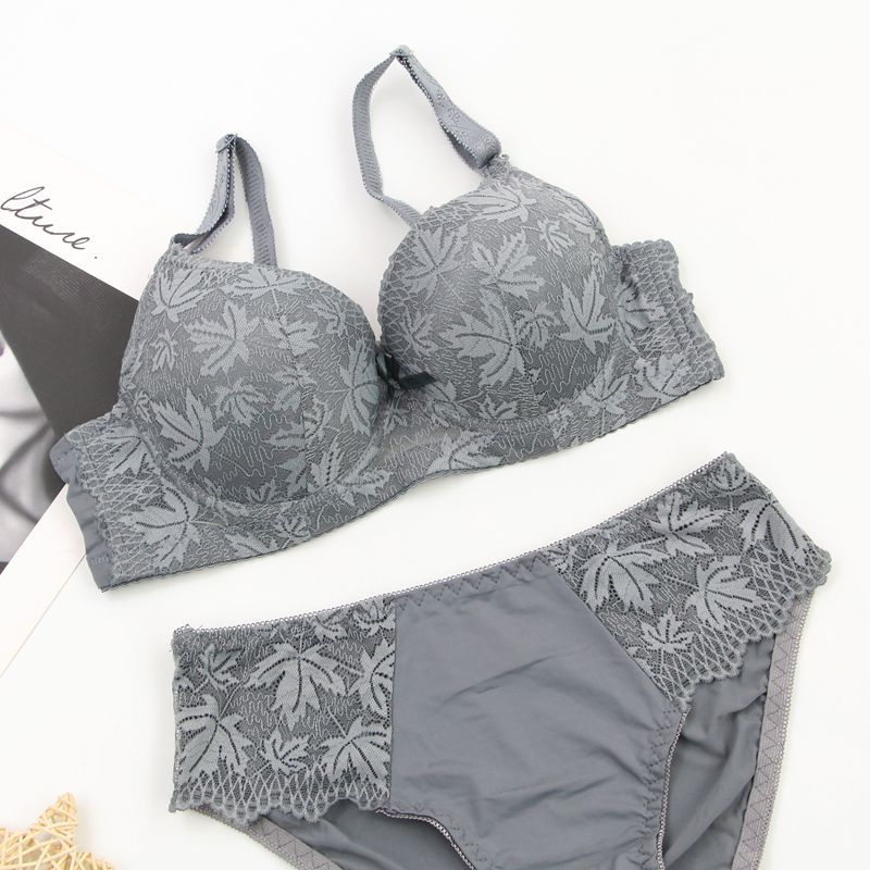 Set Reggiseno in Pizzo Francese Taglie Forti Moda Comodo e Sexy Slip Push-up e Modellante