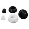 Black T-Shaped Silicone Rubber Stopper with Threaded Hole