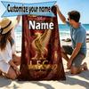 Custom Name Personalized Liverpool Football Club Print Beach Towel, for Trip Camping Beach Party Home Decor, Birthday Gift for Family & Friends