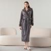 In-Stock Extra Long Hooded Jacquard Velvet Women's Bathrobe and Pajamas for Autumn/Winter