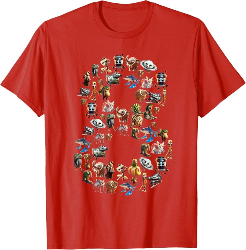 Happy 8Th Birthday Boy Italian Brainrot Meme Party Unisex T-Shirt Unisex T-Shirt XXXL