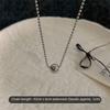 Silver Color Beaded Necklace Adjustable Sweater Chain Pendant Necklace  Women Jewel