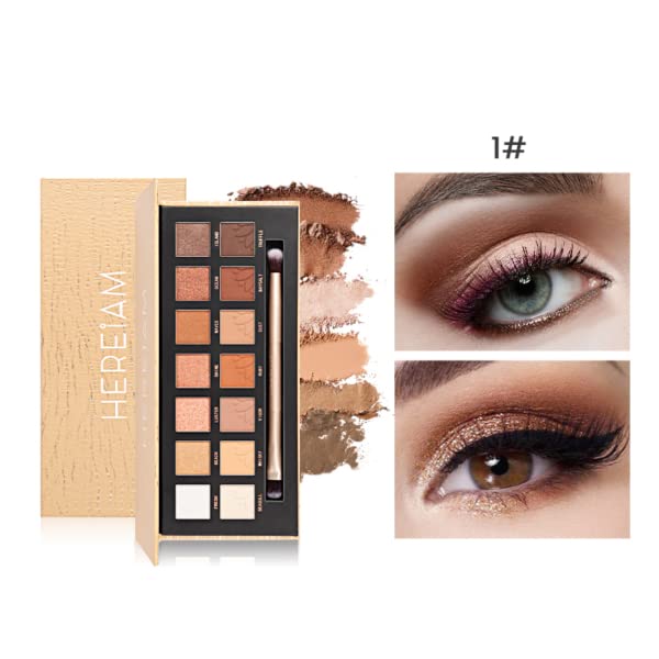 HEREIAM SOFT WARM 14 COLOR EYE MAKEUP, EYESHADOW PALETTE 19.2g (01)