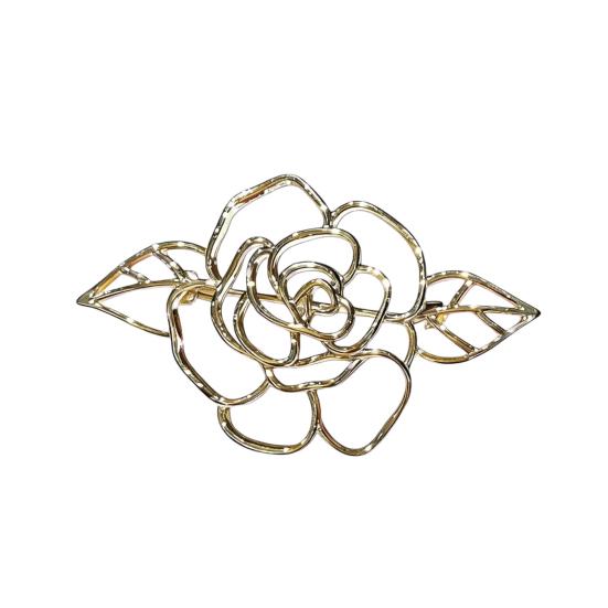 

Women Brooch Hollow Rose Flower Design Polished Finish Brooch Pin Dress Coat Sweater Badge Versatile Fashion Accessory золотистый