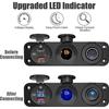 3 In 1 Panel Power Socket QC3.0 USB Type C PD Car Charger Outlet Power Adapter with Voltmeter for Car Boat RV