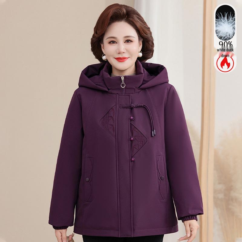

Women s Winter Warm Down Jacket for Moms - Stylish, Loose, Hooded Design XL (80-95 jin)