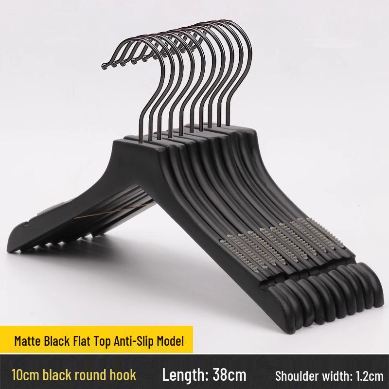 Women's Clothing & Children's Store Non-slip Solid Wood Hangers - Pure Black Trouser & Clothes Hangers