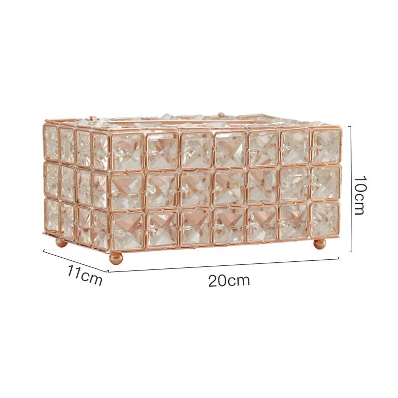 Simple Metal Crystal Tissue Box Living Room Tea Table Napkin Paper Removable Boxes Household Products