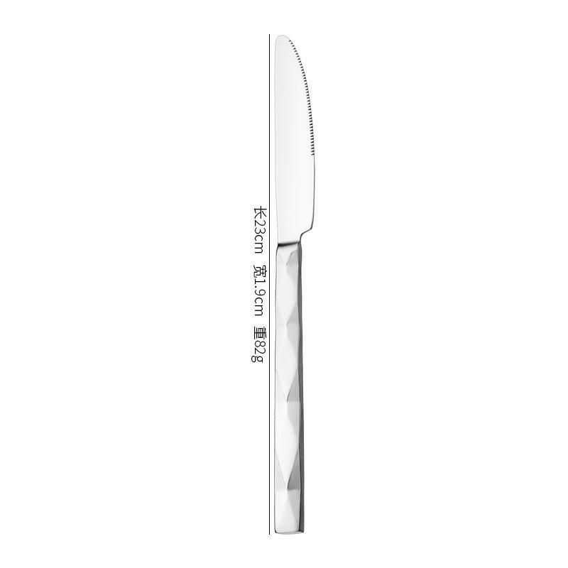 410 Stainless Steel Diamond Handle 5-Piece Tableware Set: Knife, Fork, Spoon for Steak/Western Food in Gift Box