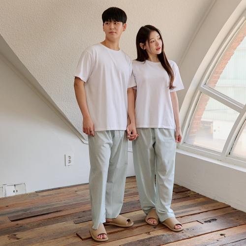 

[JJINIYA] Унисекс хлопковые пижамные брюки 3/4 956 [Отправка из Кореи] 100% Оригинал Mint - 956
