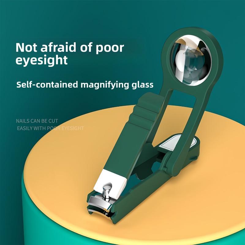 Nail Clippers and Nail Clippers with Magnifying Glass, Magnifying Glass for The Elderly, Anti-splash Nail Clippers