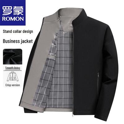 Men's Spring Autumn Stand Collar Casual Loose Jacket