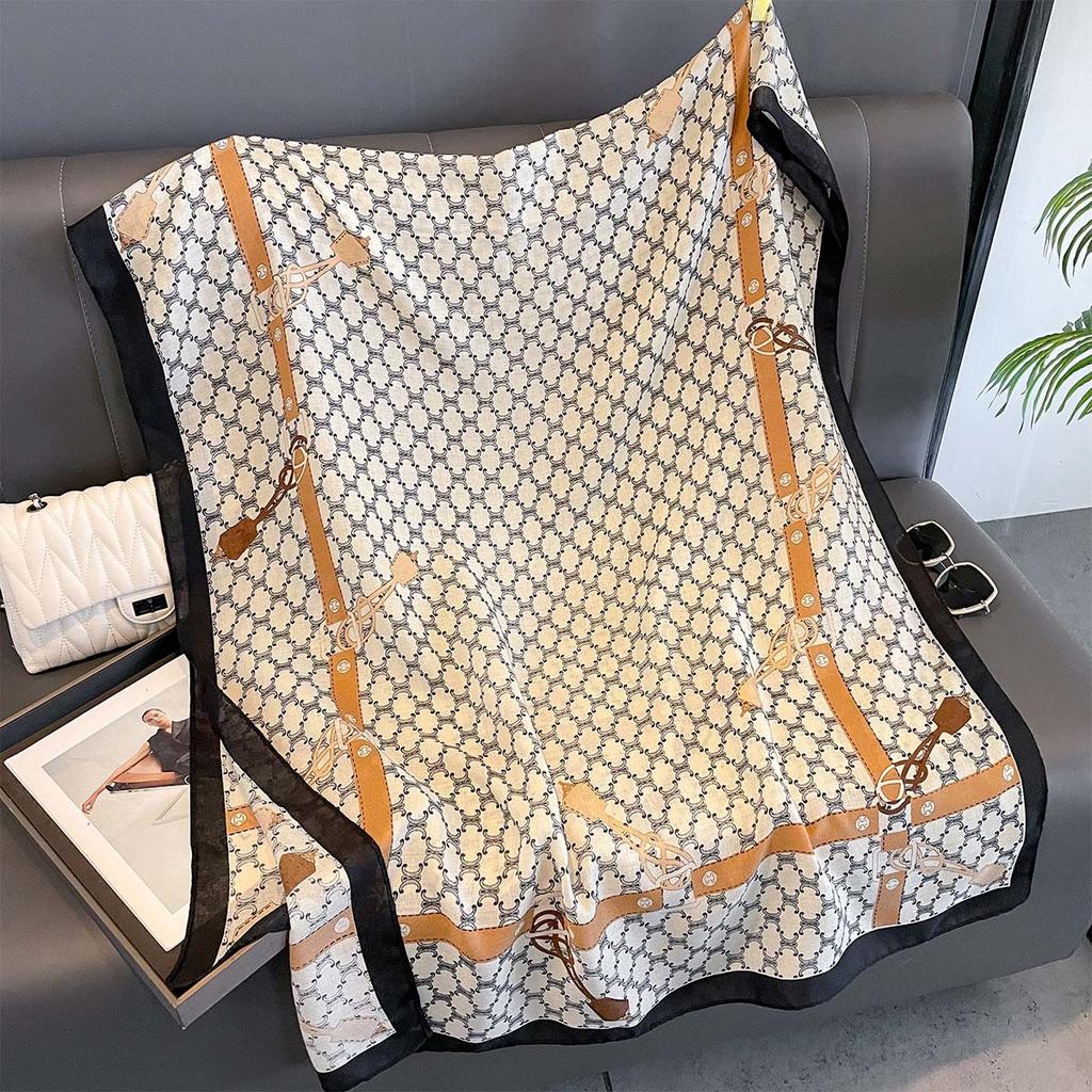 Women Cotton Linen Rose Print Scarf Shawl Hijab Muslim Long Headscarf Scarves Head Wraps Long Female Head Scarf