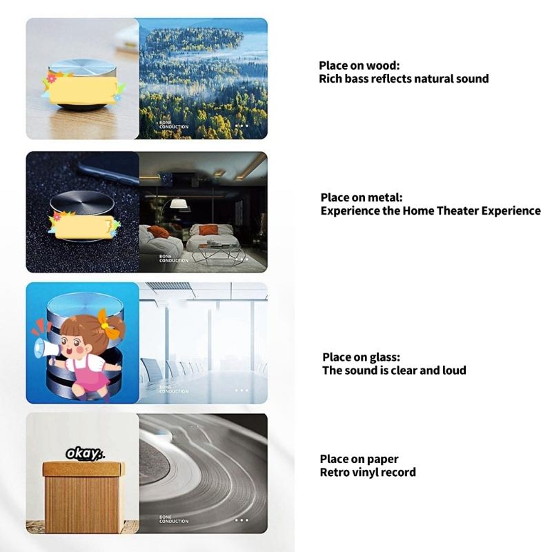 Wireless Speaker Bone Conduction Bass Technology Suction Cup Magnetic Base Designing For Outdoor Travel Home Bathroom