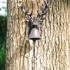 WTEMPO Retro Creative Deer Head Shaped Door Bell Hand-cranked Hanging Bell Wall Decoration Nostalgic Bell Perfect for Outdoor Farm Garden Courtyard
