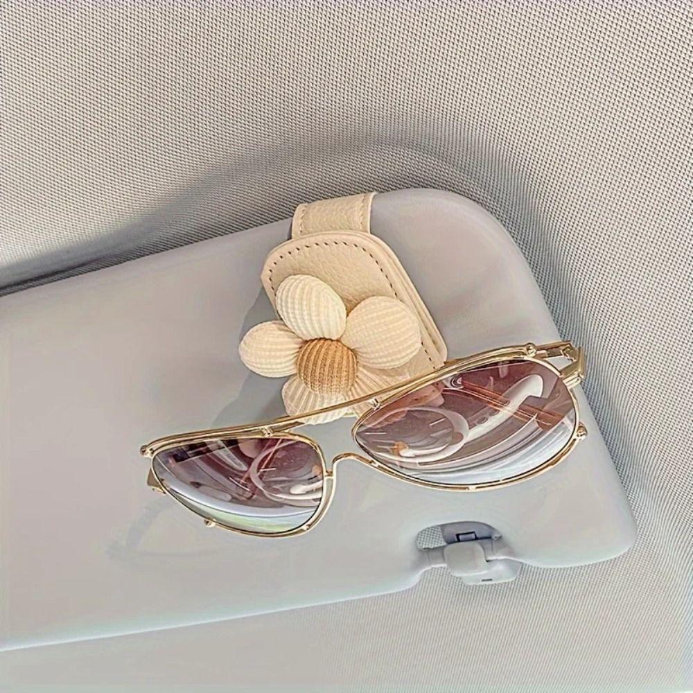 Magnetic Design Car Sun Visor Clip Flower Design Sunshade Glasses Clip Sunglasses Clip