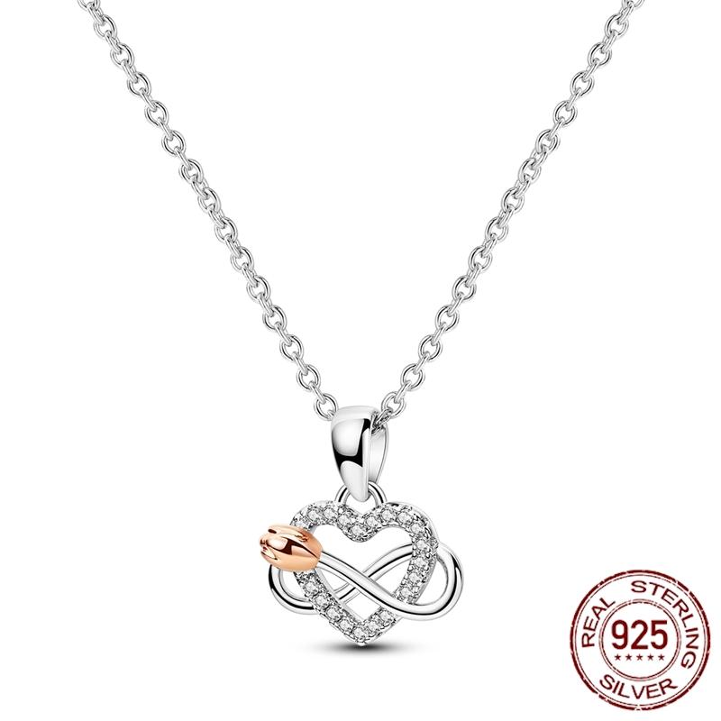 MULA Hote Heart Pendant Necklace 925 Silver Snake Neck Necklace Original Bracelet DIY Jewelry Fashion Luxury Women