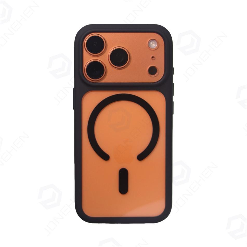 Magnetic Transparent Lens Acrylic Case For For Iphone 17 16 Pro Max Air Hybrid Soft Frame Camera Control Button Cover For