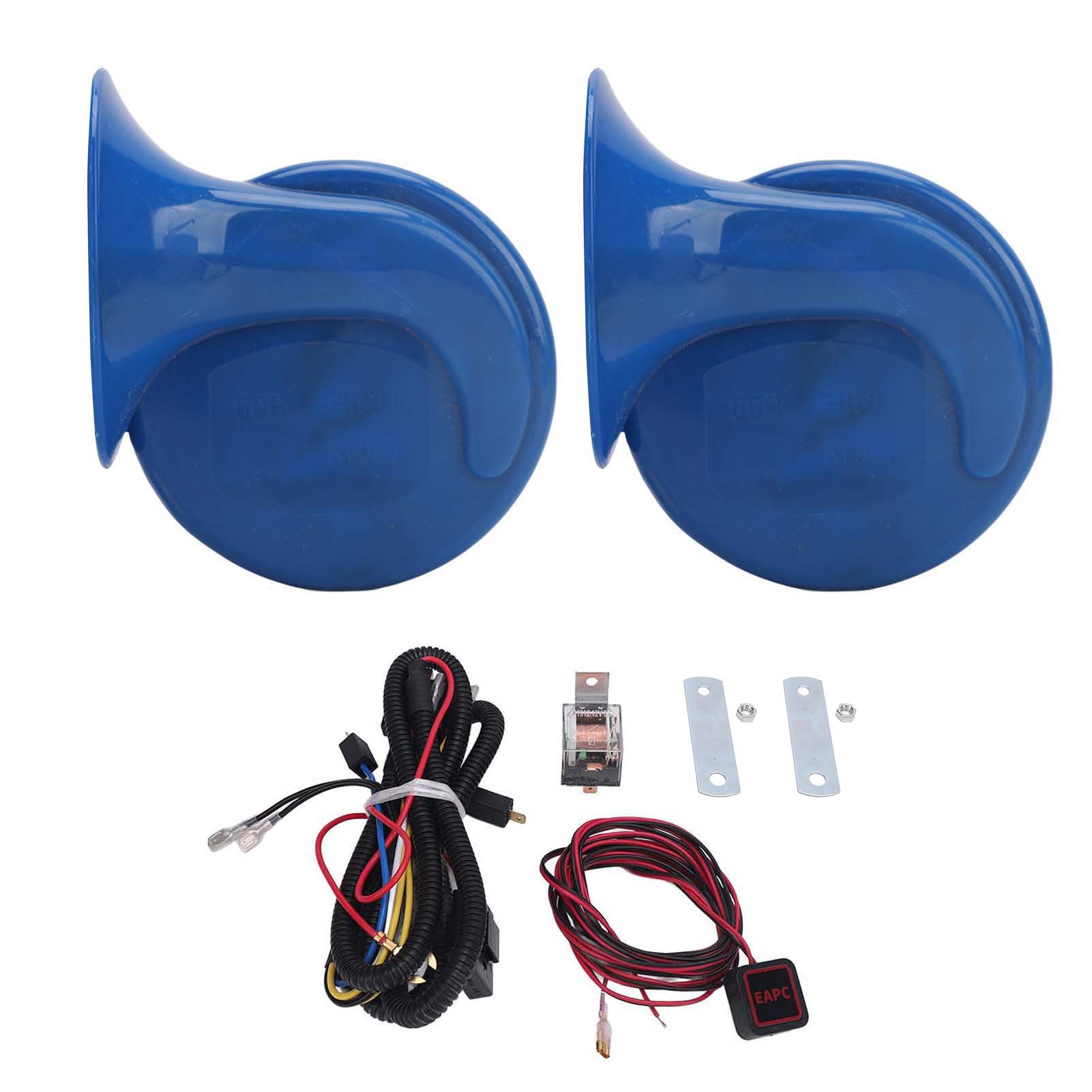 

Pair of 12V UTV Horn Kit Super Loud with Switch Harness Relay Replacement for Polaris Ranger RZR General Ranger синій
