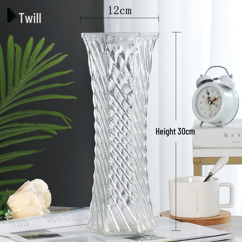 Nordic Cone-Shaped Transparent Glass Vase for Lucky Bamboo and Flowers