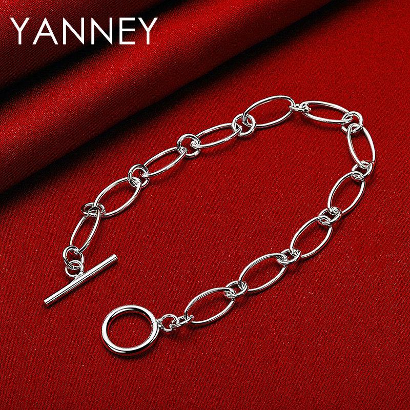 925 Sterling Silber 8 Zoll Exquisites Klassisches Armband Damen Modeaccessoire Hochzeitsfeier Gastgeschenk Schmuck