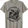 Old School Dad Fathers Day Vinyl Record Player Retro S T Shirt Vintage Washed Soft Top For Everyday Wear Comfortable Casual