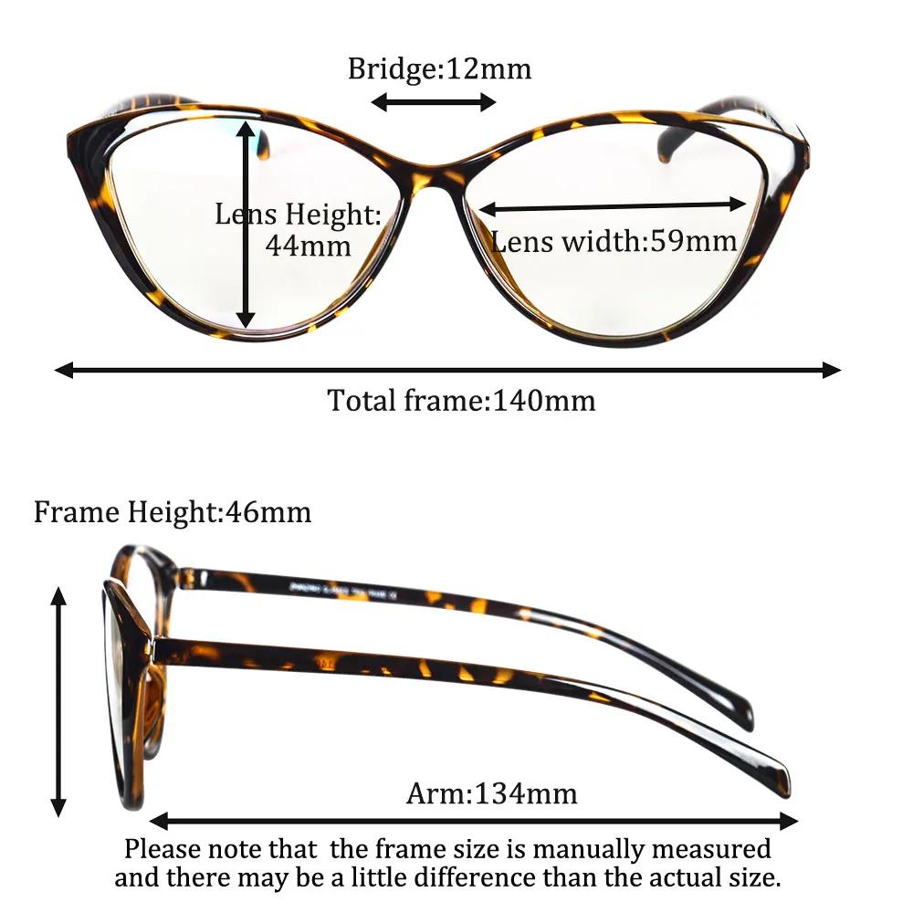 SHINU Cat Eye Frame Women Multifocal Presbyopia Glasses Progressive Near Far Vision Big Face Size Frame