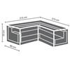 Perel Garden Protective Cover for L-shaped Living Room 215 Cm Black 215 X 215 X 70 Cm - Oclsl215