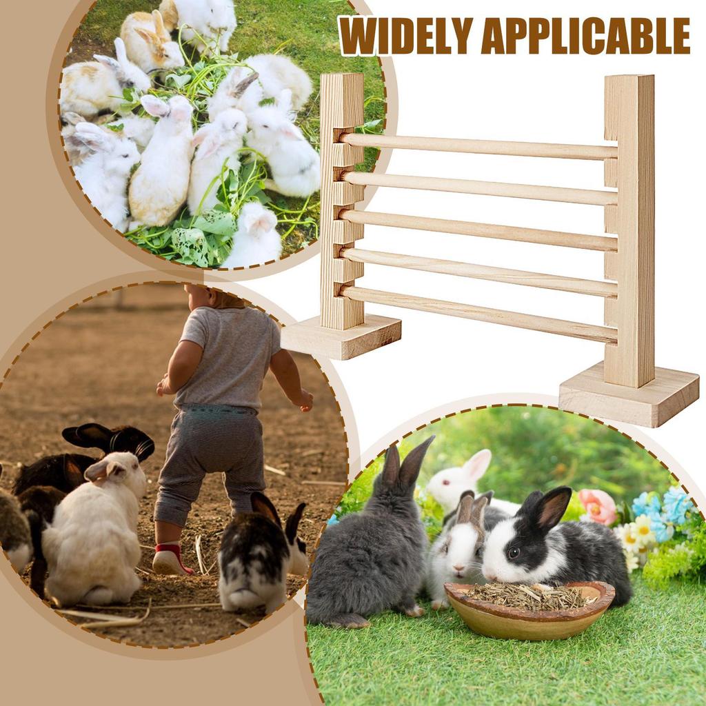 Kaninchen Sprungstange Holz Hase Agility-Ausrüstung Verstellbare Höhe Tier Sprungzaun Trainingsspielzeug Für Gehege Frettchen Chinchilla