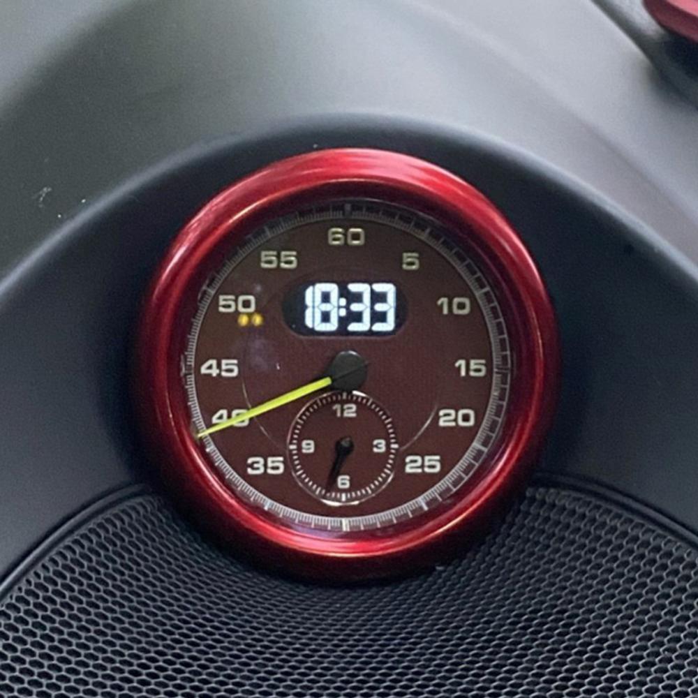 Aluminium Alloy Car Clock Decoration Ring Stopwatch Compass Stopwatch Sticker Trim For Porsche Cayenne Macan Panamera 911 718