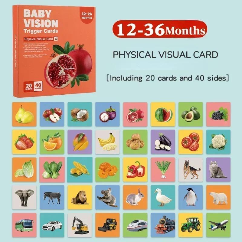 Non-Toxic 0-36M Baby Vision Stimulation Card Early Education Toy Newborn Visual Learning Book Black And White Contrast Card Montessori Toy