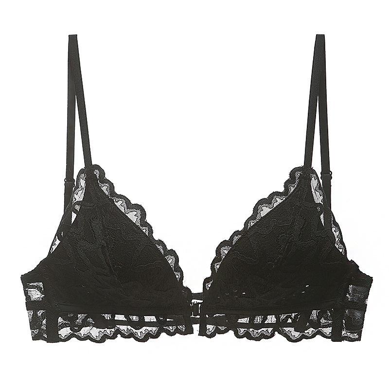 

Французский тонкий U-образный большой халтер невидимый бюстгальтер красивая спина перекрещенные бретели передняя застежка нижнее белье большая грудь маленький бюстгальтер бюстгальтер 85C чёрный