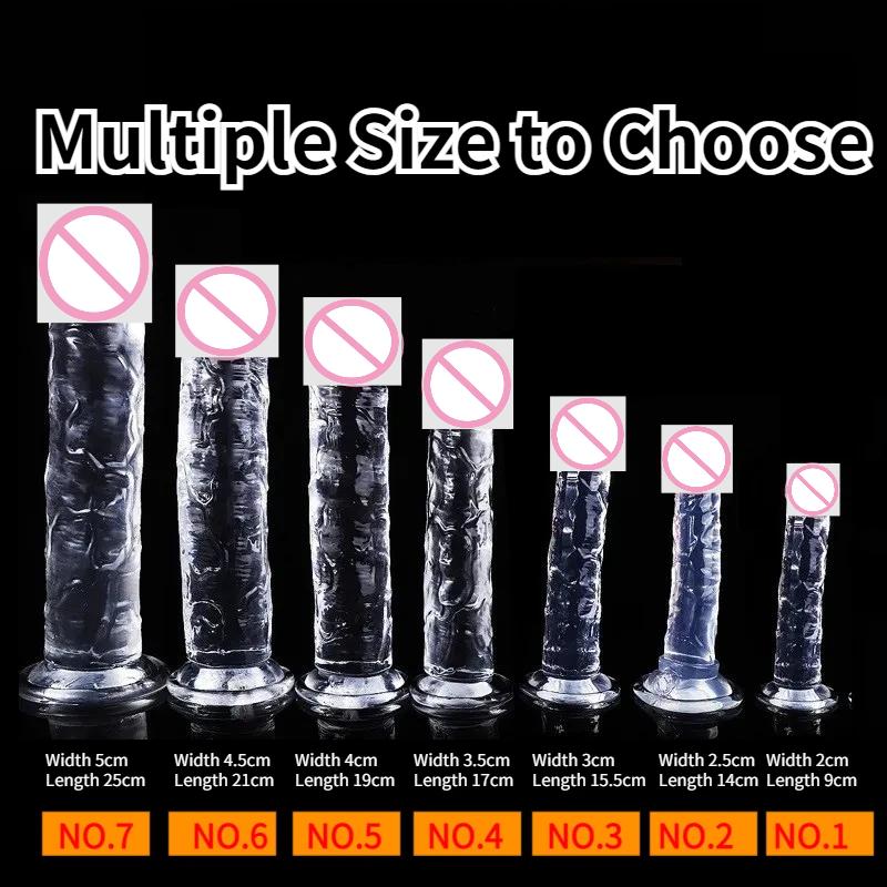 7 Size Realistic Dildo Jelly Penis Suction Cup Dildo Big Dick Female Masturbator Clitoral Stimulator Lesbian Sex Toys For Women