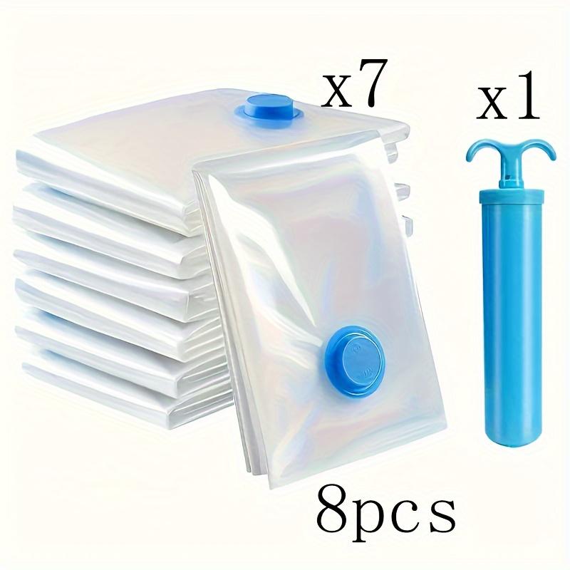 8pcs Extra Large Vacuum Storage Bag Set 15.75x23.62inch with 1 Manual Pump - Save Space, Air-tight Compression, Dust and Moisture-proof