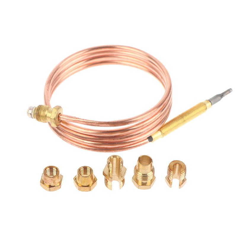 90Cm Universal 3.0Mv Gas Stove Thermocouple With 5 Nuts Heating Gas Burner Replacement Thermocouple Adaptor Gas Stove Parts