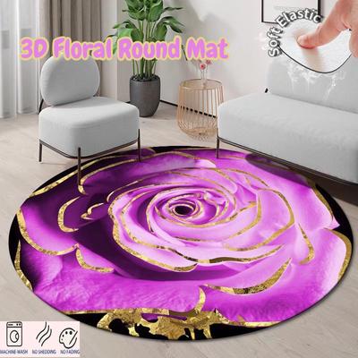 3D Bloem Mode Ronde Vloerkleden voor Woonkamer Sofa's Decoratie Slaapkamer Tapijt Stoelmat Lounge Kleed Antislip Vloermatten Wasbaar