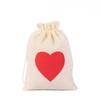 20pcs Heart-shaped Linen Drawstring Bag Valentine's Day Wedding Candy Gift Packaging Bag Drawstring Bag