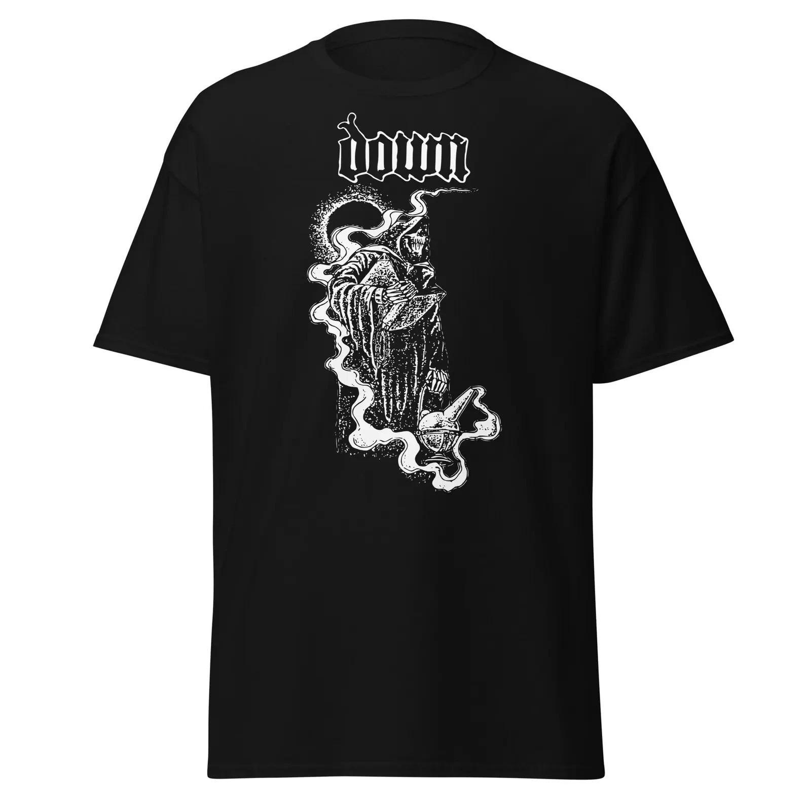 Men s and Women s T-shirts Down Band Grim Reaper Graphic S
