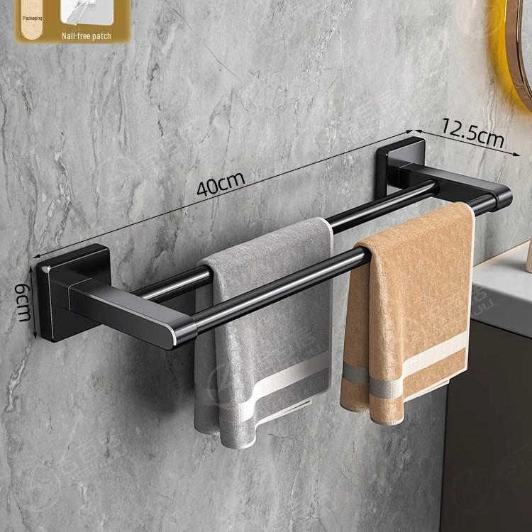 Pistolengrau Raumaluminium Stanzfreier Einzelstangen-Handtuchhalter mit Doppelgeländer für Badezimmer