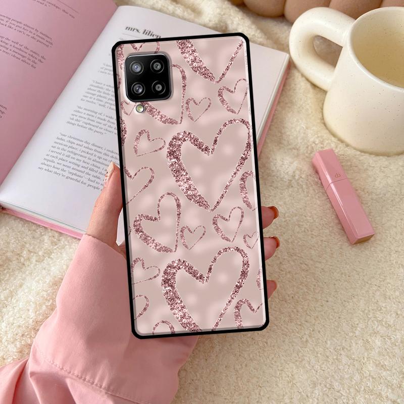 Love Rose Gold Style For Samsung Galaxy A55 A35 A15 A32 A12 A22 A52 A54 A34 A14 A56 A36 A26 A16 A13 A53 A06 Case